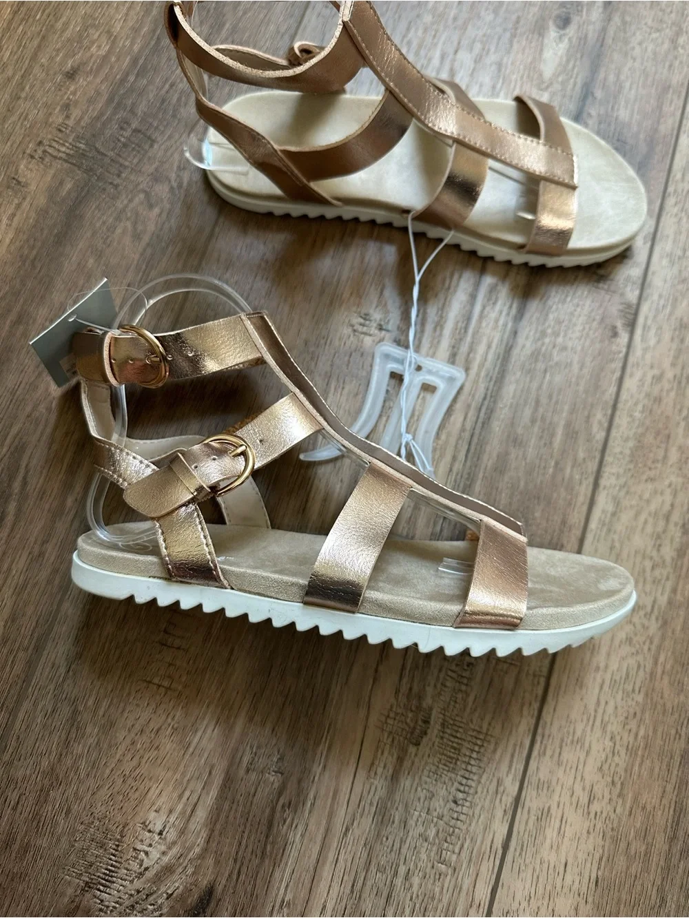NEW! Cat & Jack Girl's Gold Gladiator Sandals, Shimmer, Girly, Neutral, Size 4